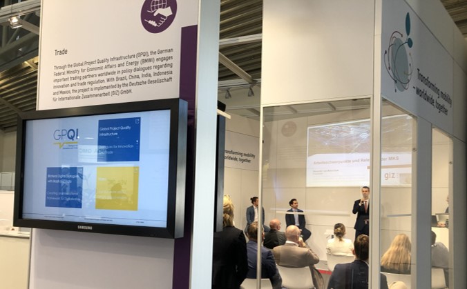 GPQI Messestand auf der IAA Mobility 2021 in München.